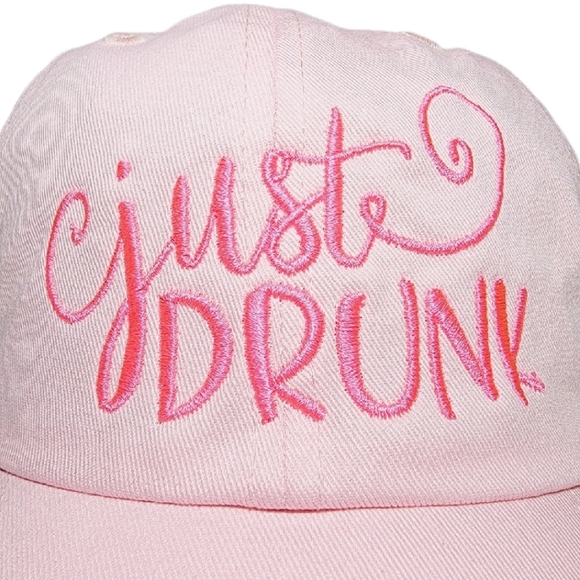 Just Drunk Adjustable Unstructured Curved Bill Hat Cap - Picture 4 of 5